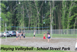 Playing Volleyball at School Street Park