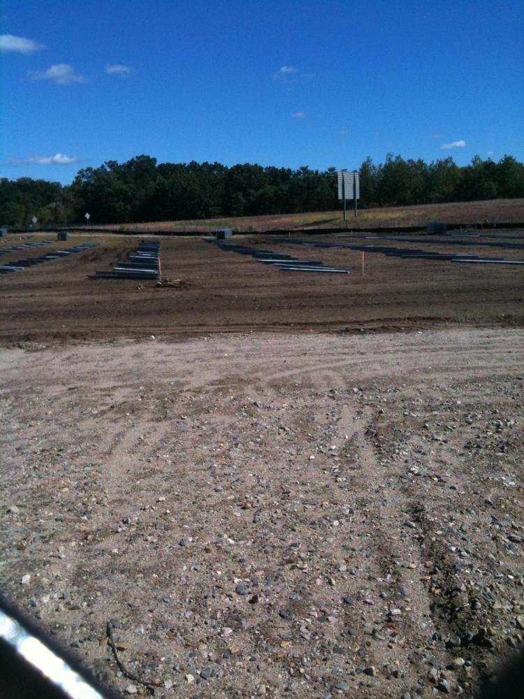 Solar panel construction at the Shoemaker Lane Solar Farm