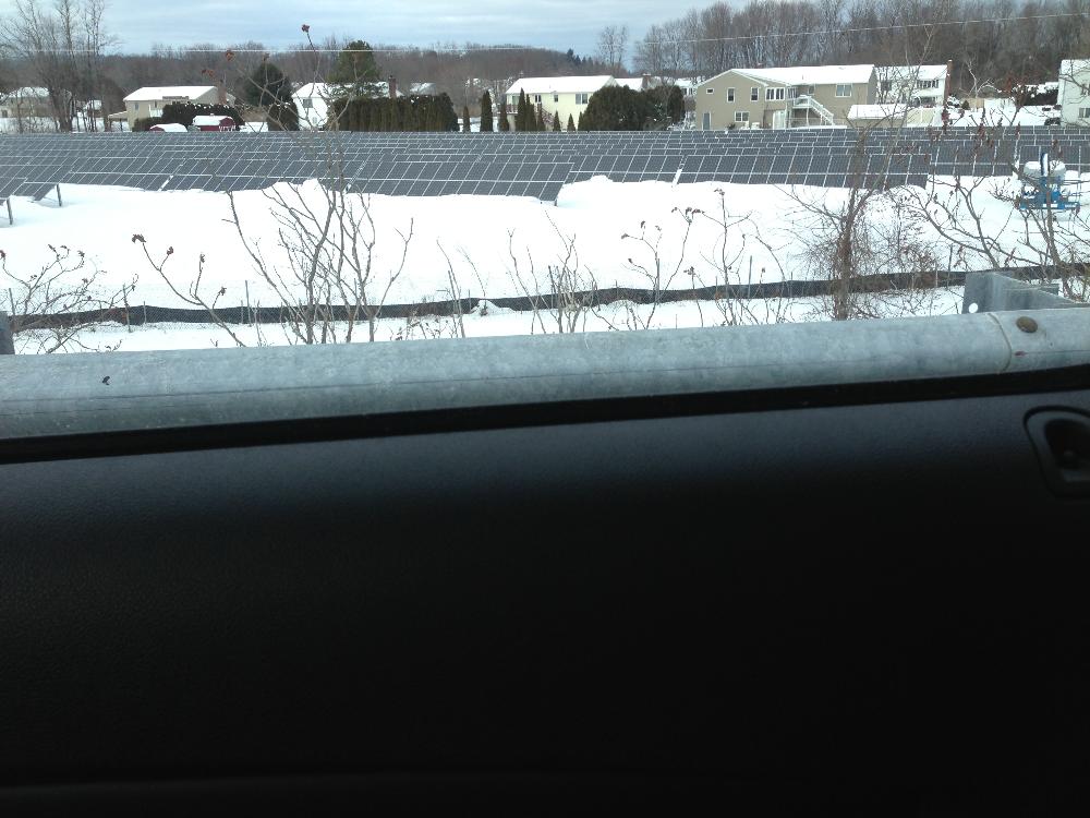 Solar panels in the winter