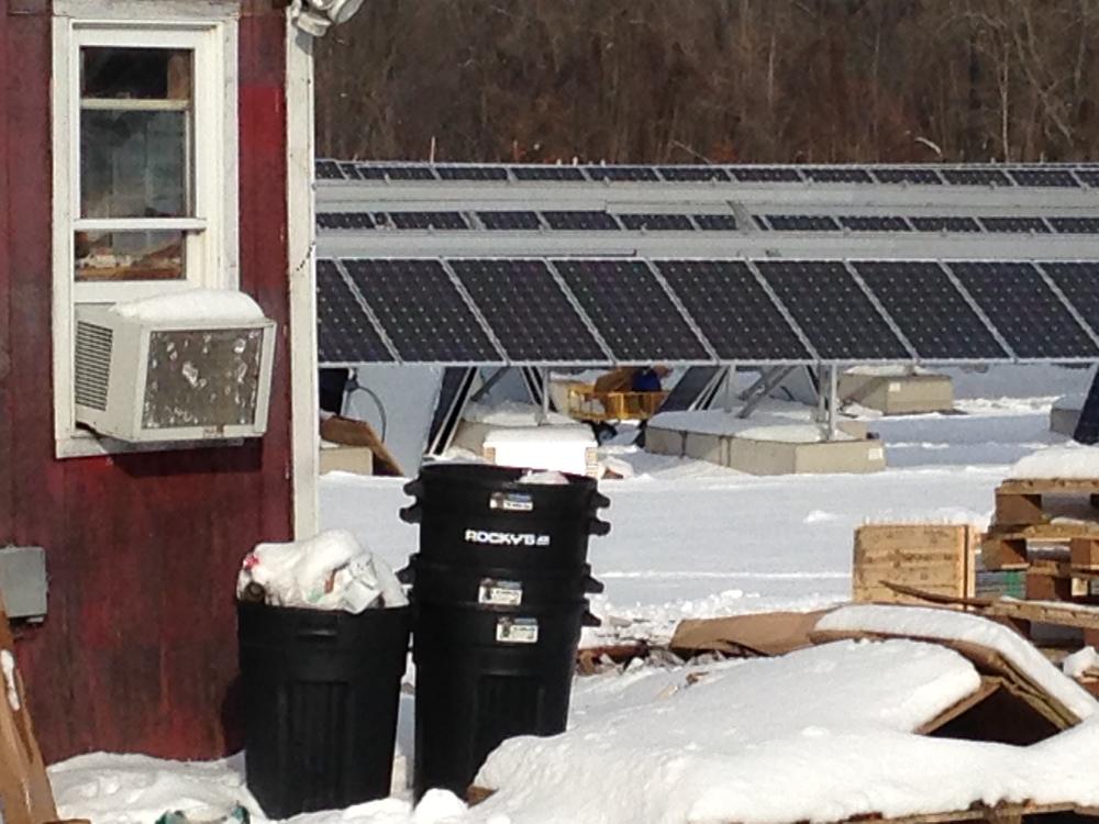 Close up of solar panels at the Main Street Solar Farm