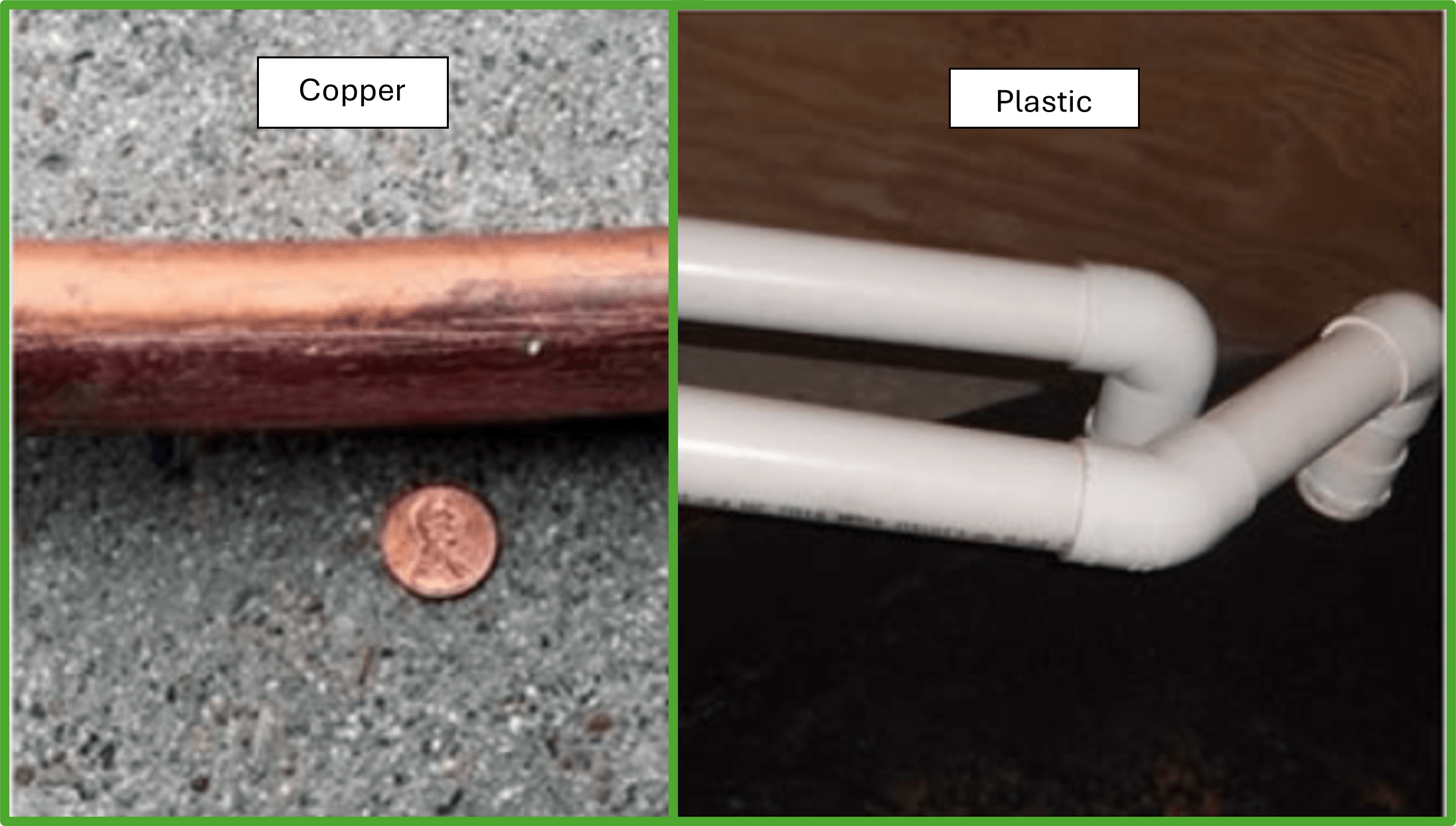 copper and plastic